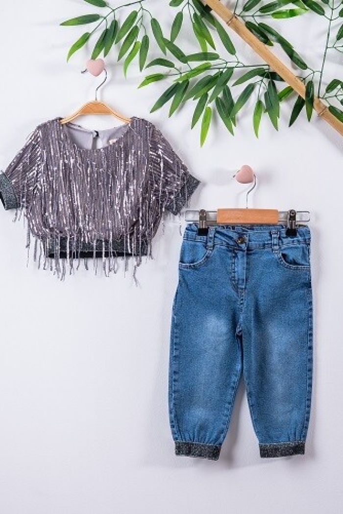 2-Piece Girl Set with Blouse and Jeans 3-6Y - Producer: Büşra Bebe - Wholesale Kids & Baby Clothes From Turkey - TheBS Kids