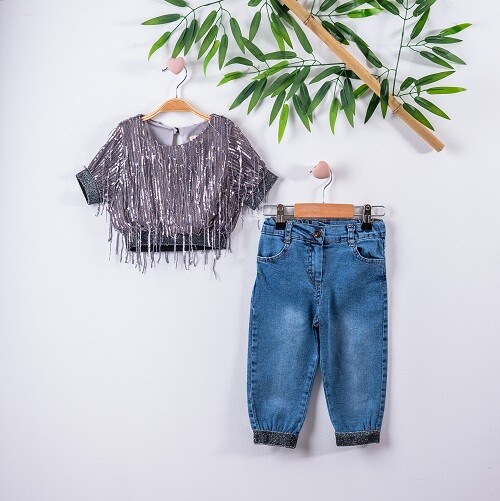 2-Piece Girl Set with Blouse and Jeans 3-6Y - Producer: Büşra Bebe - Wholesale Kids & Baby Clothes From Turkey - TheBS Kids