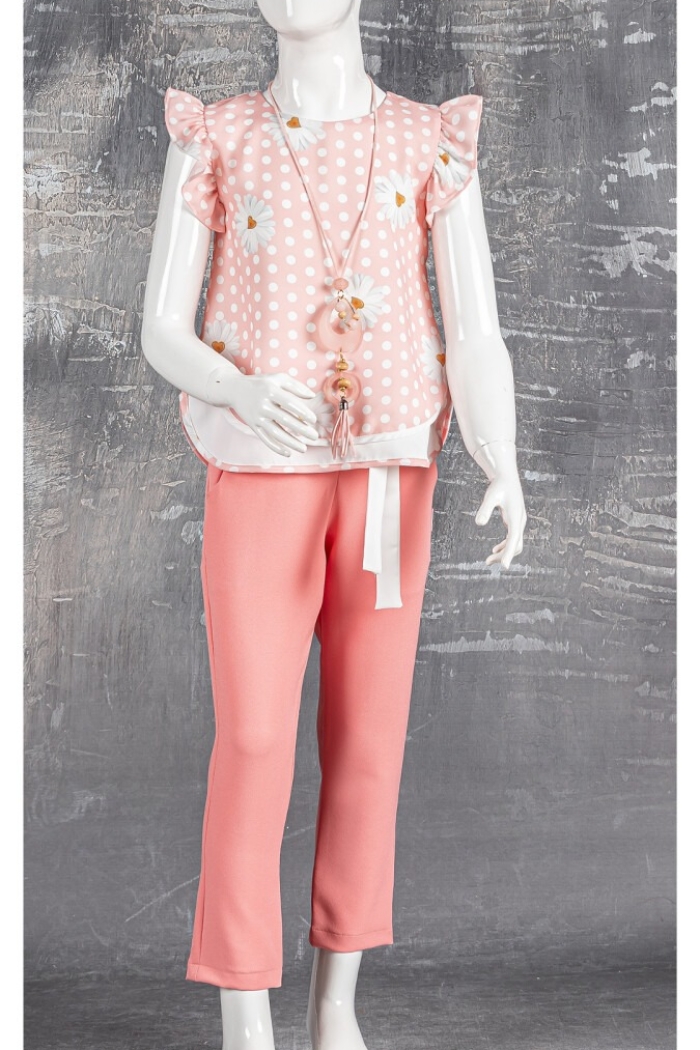 2-Piece Girl Set with Necklace 5-8Y - Producer: Tivido - Wholesale Kids & Baby Clothes From Turkey - TheBS Kids