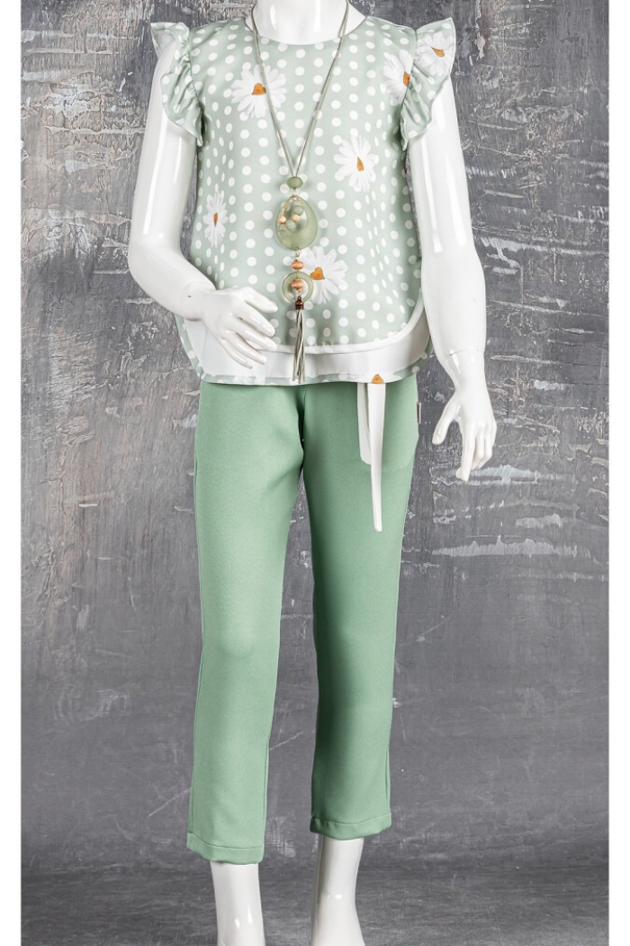 2-Piece Girl Set with Necklace 5-8Y - Producer: Tivido - Wholesale Kids & Baby Clothes From Turkey - TheBS Kids