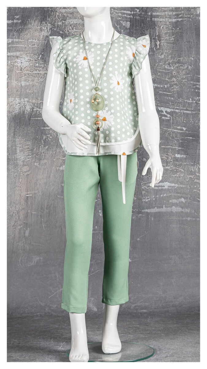 2-Piece Girl Set with Necklace 5-8Y - Producer: Tivido - Wholesale Kids & Baby Clothes From Turkey - TheBS Kids