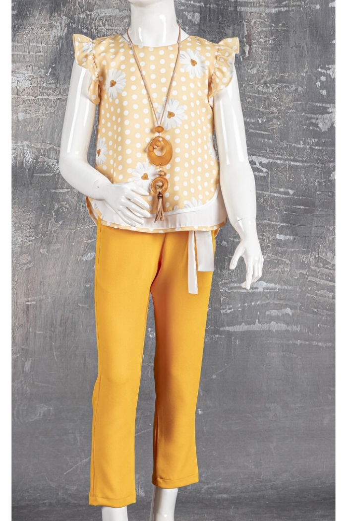 2-Piece Girl Set with Necklace 5-8Y - Producer: Tivido - Wholesale Kids & Baby Clothes From Turkey - TheBS Kids