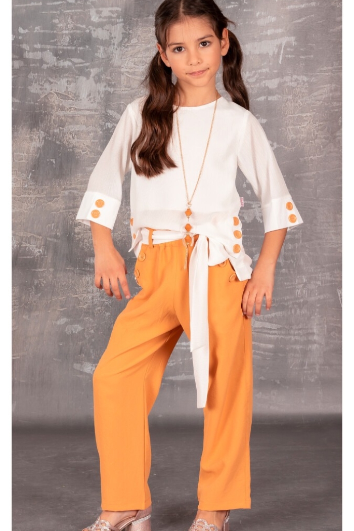 2-Piece Girl Set with Necklaced and Pants 6-12Y - Producer: Tivido - Wholesale Kids & Baby Clothes From Turkey - TheBS Kids