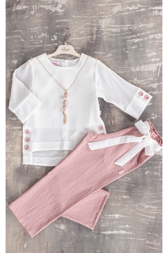 2-Piece Girl Set with Necklaced and Pants 6-12Y - Producer: Tivido - Wholesale Kids & Baby Clothes From Turkey - TheBS Kids