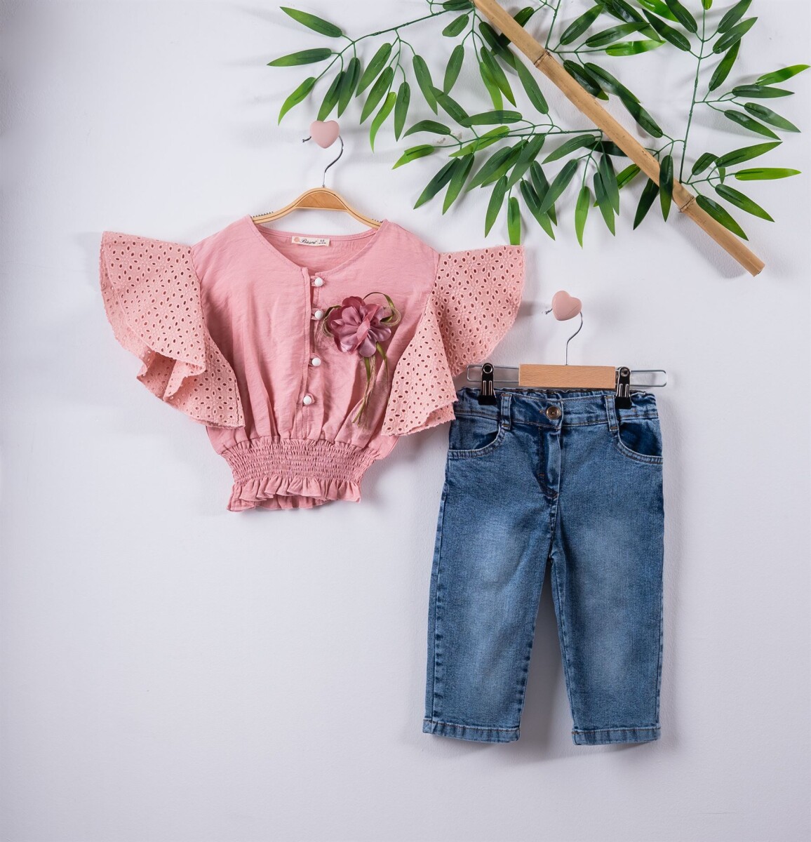 2-Piece Girl Set with Pearl Button 3-6Y - Producer: Büşra Bebe - Wholesale Kids & Baby Clothes From Turkey - TheBS Kids