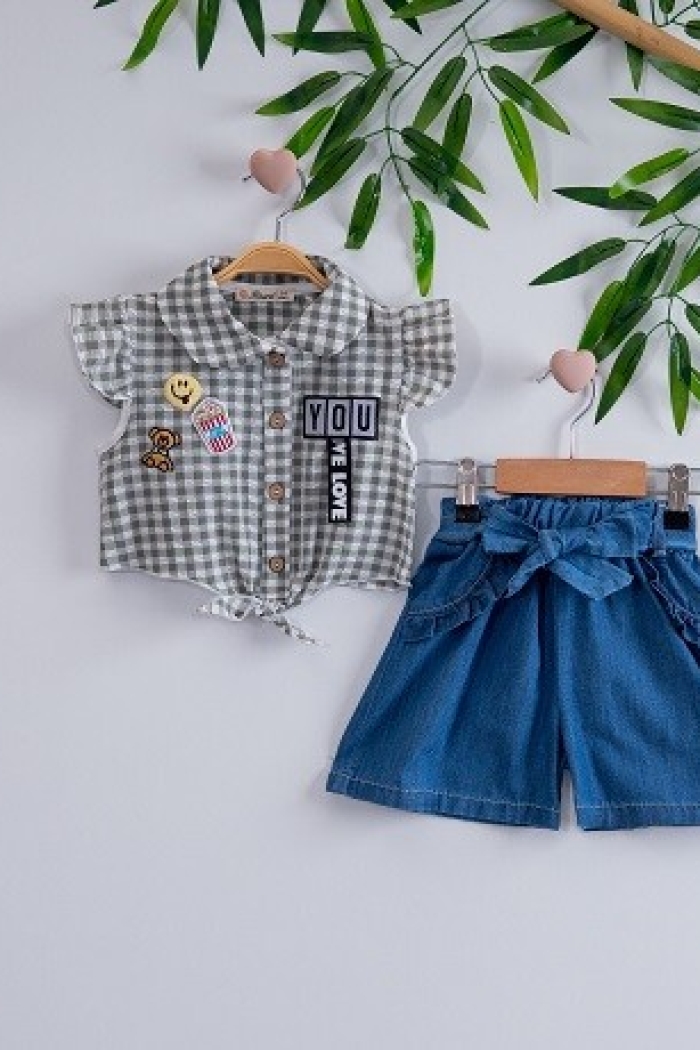 2-Piece Girl Set With Shorts 3-6Y - Producer: Büşra Bebe - Wholesale Kids & Baby Clothes From Turkey - TheBS Kids
