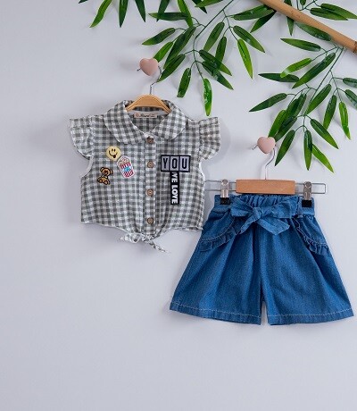 2-Piece Girl Set With Shorts 3-6Y - Producer: Büşra Bebe - Wholesale Kids & Baby Clothes From Turkey - TheBS Kids