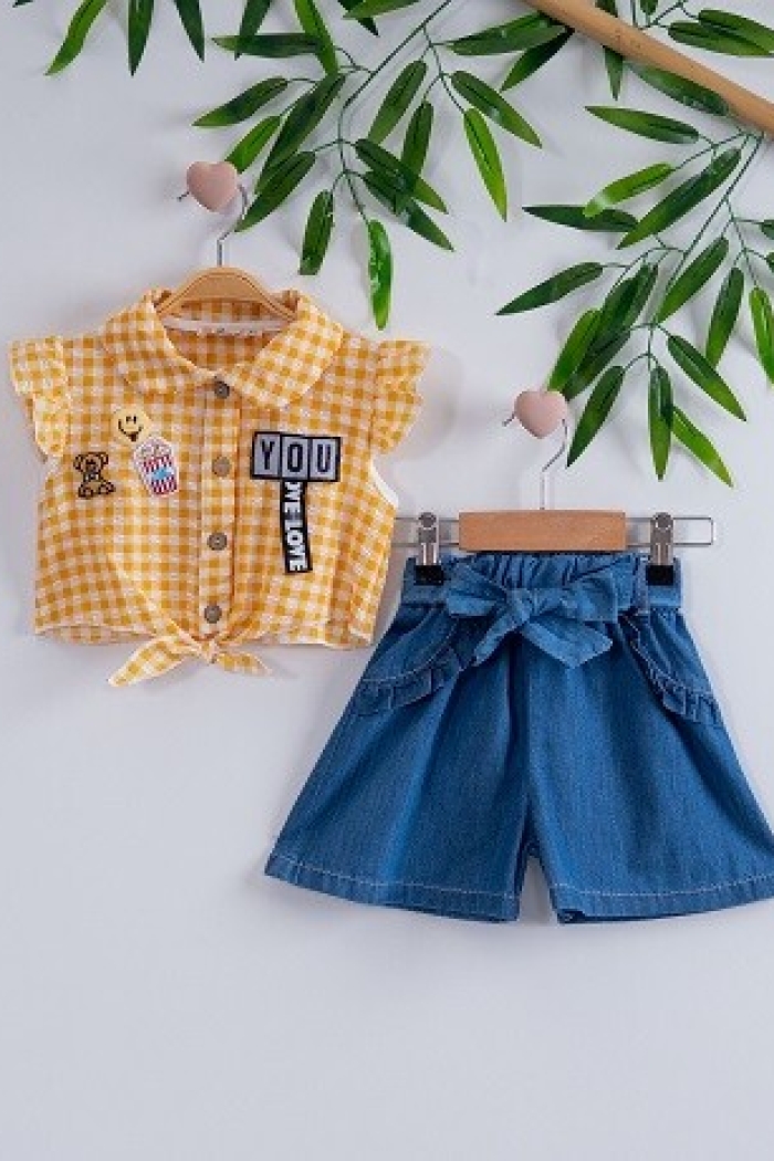 2-Piece Girl Set With Shorts 3-6Y - Producer: Büşra Bebe - Wholesale Kids & Baby Clothes From Turkey - TheBS Kids