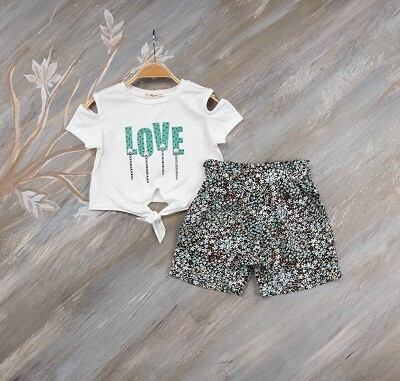 2-Piece Girl Set With Shorts and Tshirt 7-10Y - Producer: Büşra Bebe - Wholesale Kids & Baby Clothes From Turkey - TheBS Kids