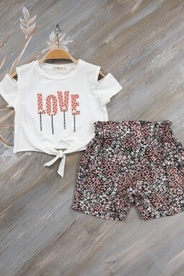 2-Piece Girl Set With Shorts and Tshirt 7-10Y - Producer: Büşra Bebe - Wholesale Kids & Baby Clothes From Turkey - TheBS Kids
