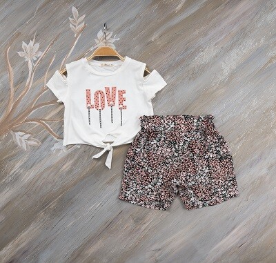 2-Piece Girl Set With Shorts and Tshirt 7-10Y - Producer: Büşra Bebe - Wholesale Kids & Baby Clothes From Turkey - TheBS Kids