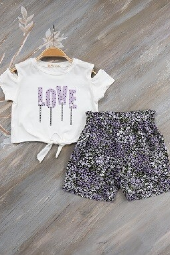 2-Piece Girl Set With Shorts and Tshirt 7-10Y - Producer: Büşra Bebe - Wholesale Kids & Baby Clothes From Turkey - TheBS Kids