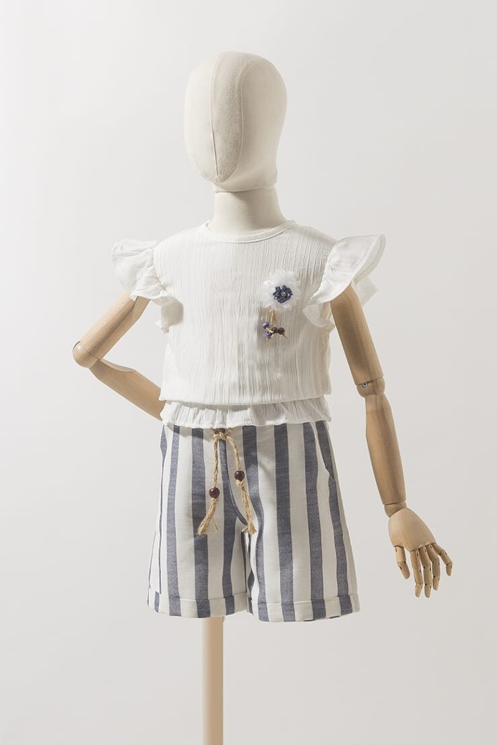 2-Piece Girl Striped Short Set with Tops 2-5Y - Producer: Wecan - Wholesale Kids & Baby Clothes From Turkey - TheBS Kids