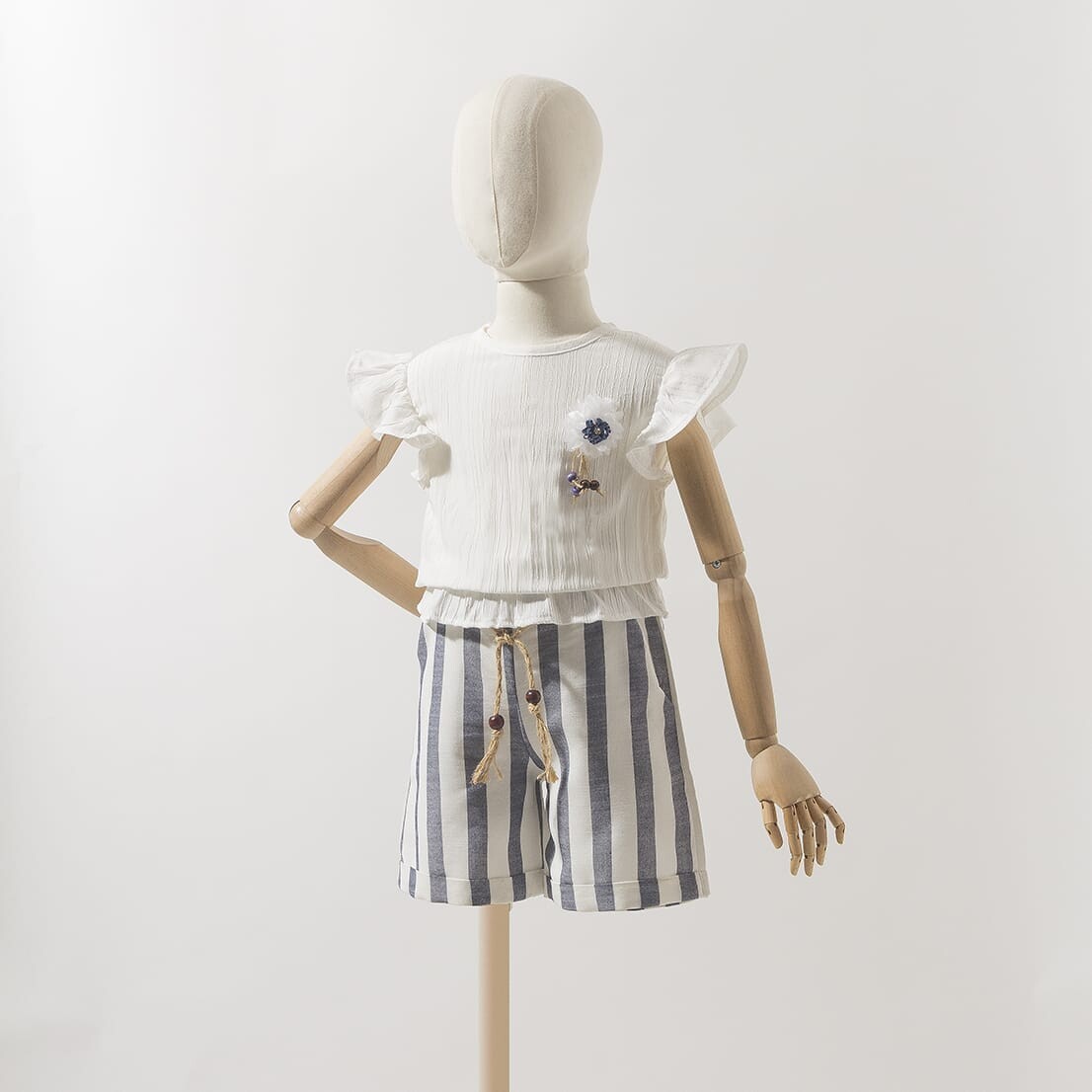 2-Piece Girl Striped Short Set with Tops 2-5Y - Producer: Wecan - Wholesale Kids & Baby Clothes From Turkey - TheBS Kids