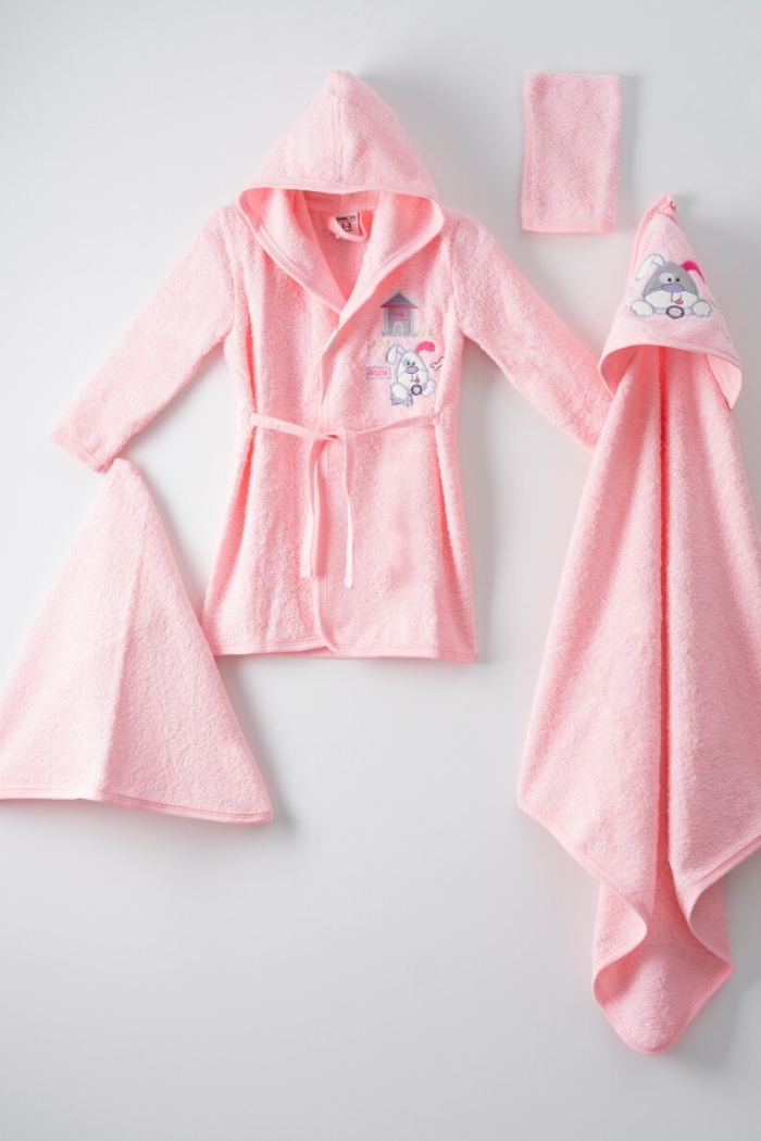 4-Piece Baby Bathrobe Set with Box 0-36M - Producer: Ramel Kids - Wholesale Kids & Baby Clothes From Turkey - TheBS Kids
