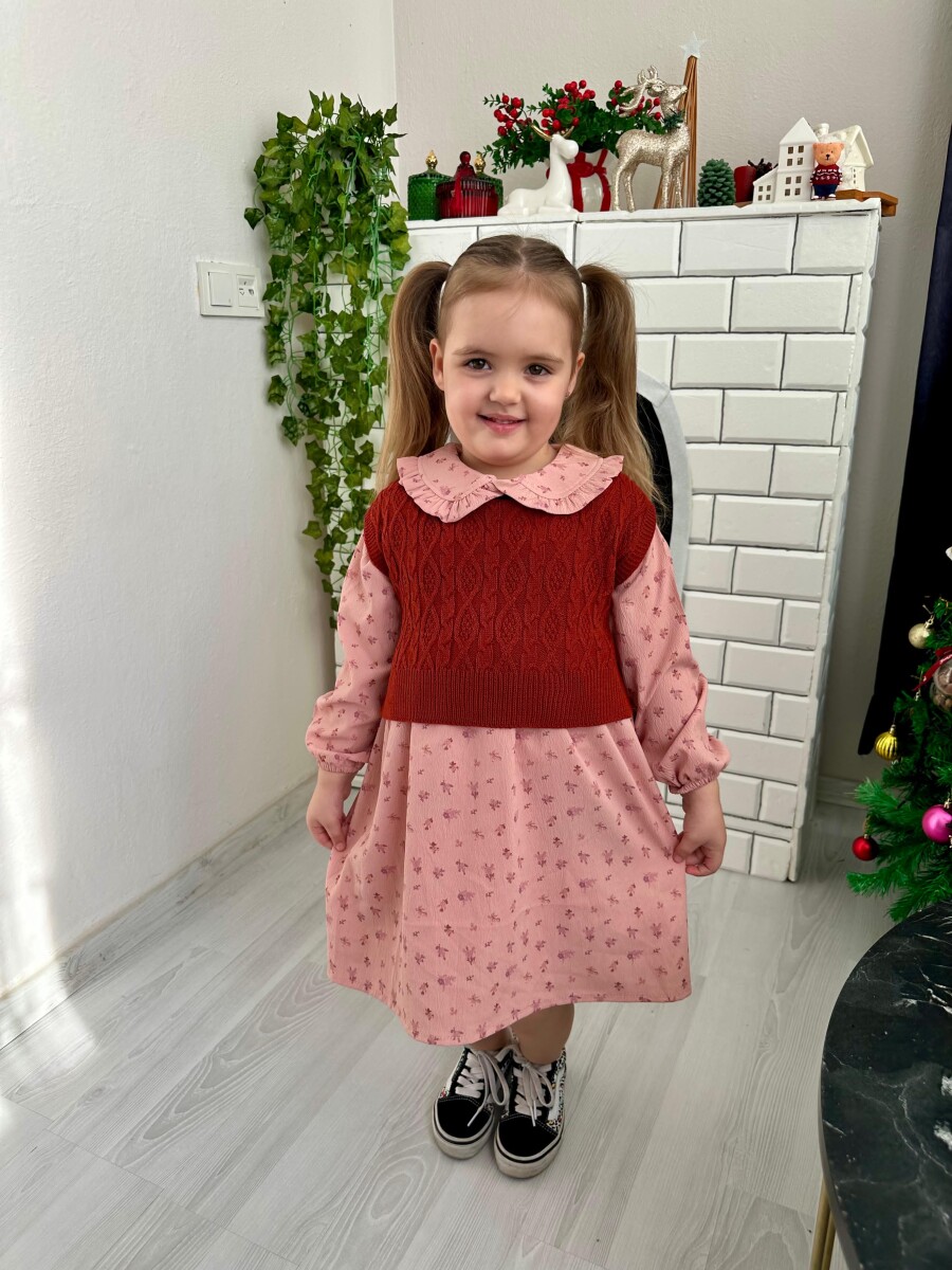 6-Piece Ruffle Collar Design Pattern Knit Dress 2-10Y - Producer: KidsRoom - Wholesale Kids & Baby Clothes From Turkey - TheBS Kids