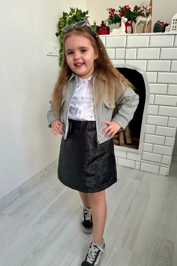 6-Piece Stoned Shirt and Glitter Skirt Cashmere Set 2-10Y - Producer: KidsRoom - Wholesale Kids & Baby Clothes From Turkey - TheBS Kids