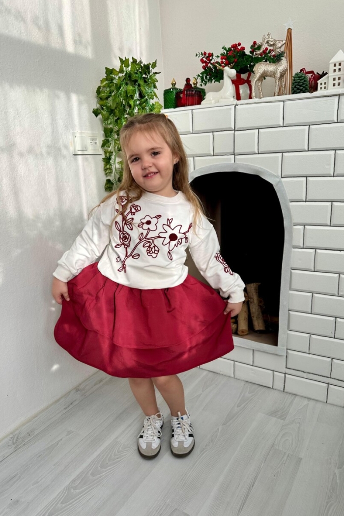 6-Piece Suzene Embroidered Red Ruffle Skirt Set 2-10Y - Producer: KidsRoom - Wholesale Kids & Baby Clothes From Turkey - TheBS Kids