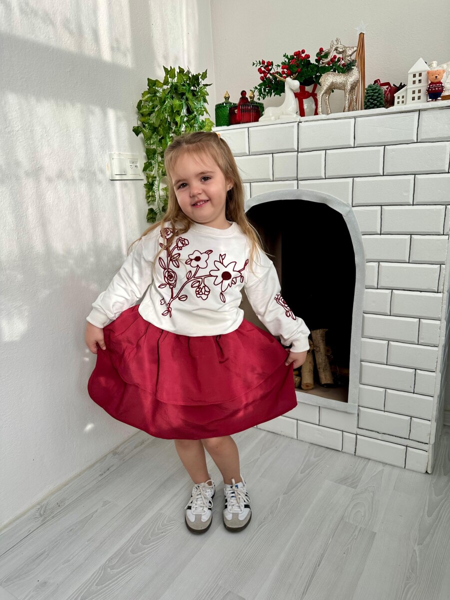 6-Piece Suzene Embroidered Red Ruffle Skirt Set 2-10Y - Producer: KidsRoom - Wholesale Kids & Baby Clothes From Turkey - TheBS Kids