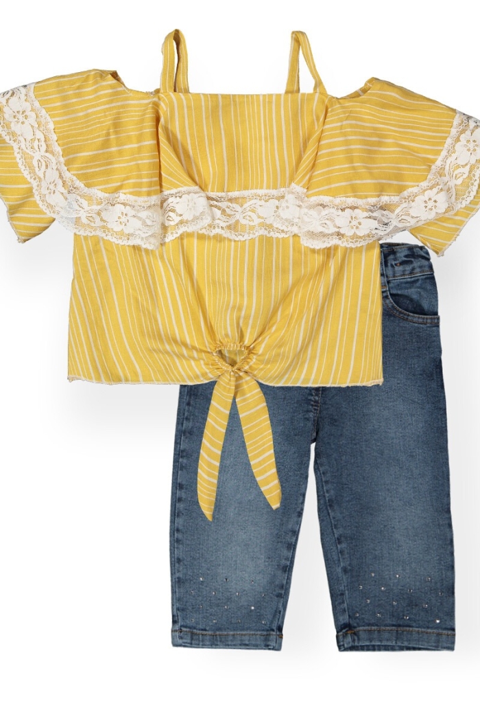 Airobin Capri Set with Stripes - Producer: Büşra Bebe - Wholesale Kids & Baby Clothes From Turkey - TheBS Kids