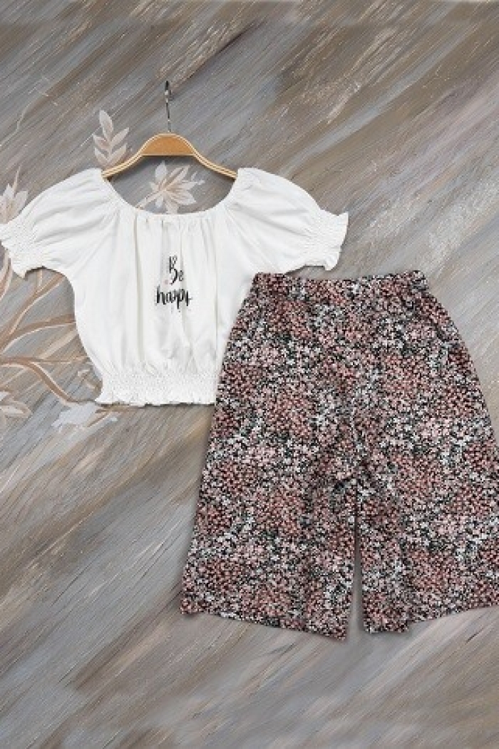Be Happy Girl Capri Set 7-10Y - Producer: Büşra Bebe - Wholesale Kids & Baby Clothes From Turkey - TheBS Kids