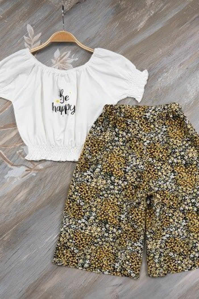 Be Happy Girl Capri Set 7-10Y - Producer: Büşra Bebe - Wholesale Kids & Baby Clothes From Turkey - TheBS Kids