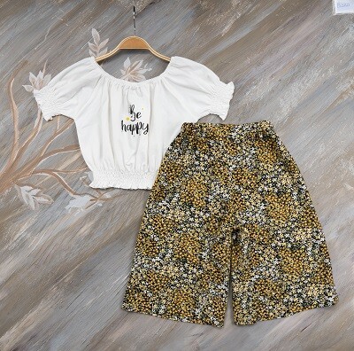 Be Happy Girl Capri Set 7-10Y - Producer: Büşra Bebe - Wholesale Kids & Baby Clothes From Turkey - TheBS Kids