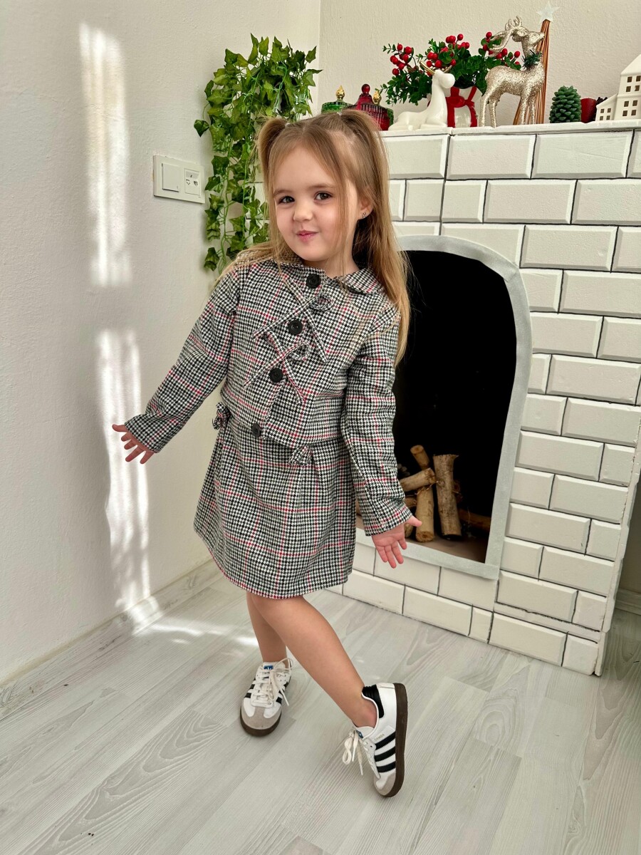 Cashmere Fabric Oval Collar Ribbon Detailed Suit 2-10Y - Producer: KidsRoom - Wholesale Kids & Baby Clothes From Turkey - TheBS Kids