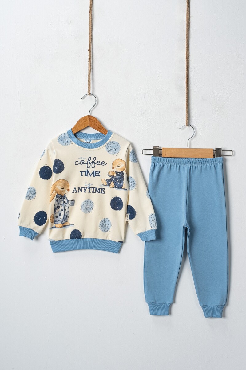 Coffee Time Printed 2-Piece Boys‘ Tracksuit 2-4Y - Producer: Hoppidik - Wholesale Kids & Baby Clothes From Turkey - TheBS Kids