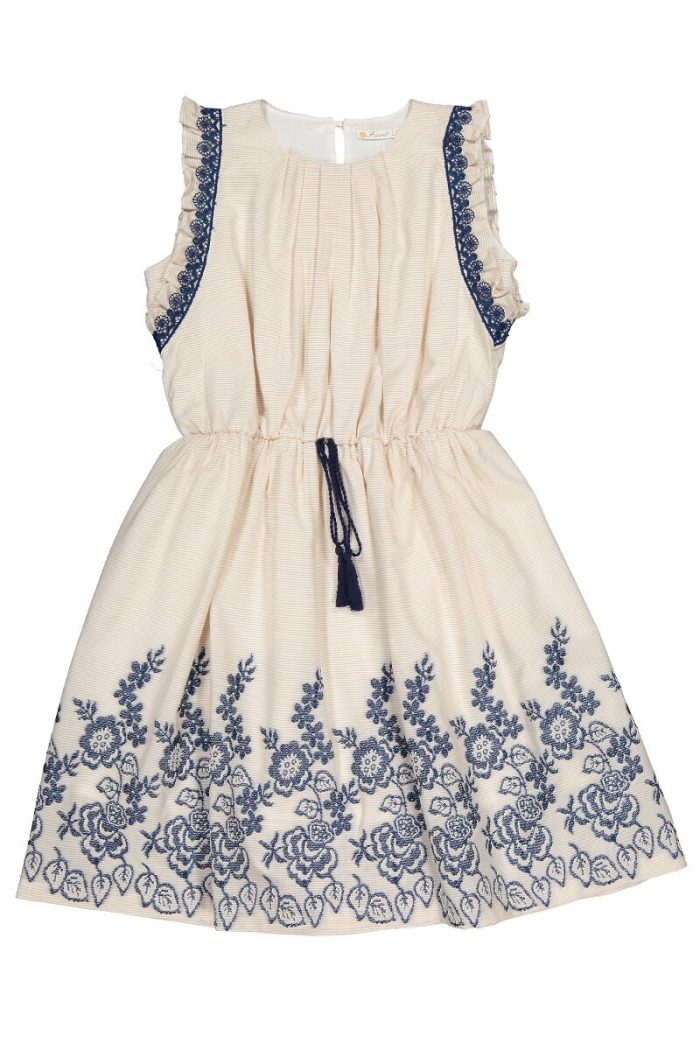 Embossed Pleated Dress - Producer: Büşra Bebe - Wholesale Kids & Baby Clothes From Turkey - TheBS Kids