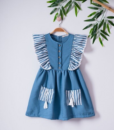 Girl Dress with Airobin 7-10Y - Producer: Büşra Bebe - Wholesale Kids & Baby Clothes From Turkey - TheBS Kids
