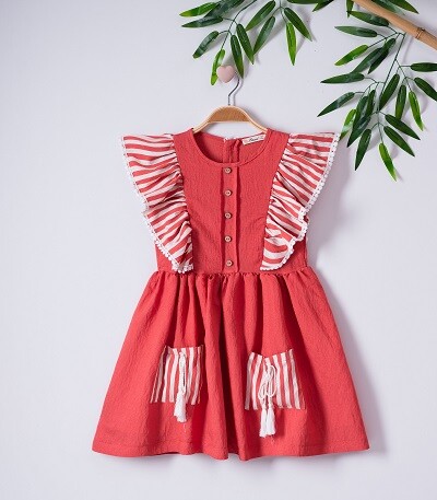 Girl Dress with Airobin 7-10Y - Producer: Büşra Bebe - Wholesale Kids & Baby Clothes From Turkey - TheBS Kids