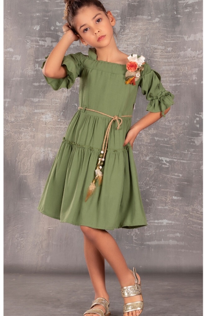 Girl Dress with Belt 6-12Y - Producer: Tivido - Wholesale Kids & Baby Clothes From Turkey - TheBS Kids
