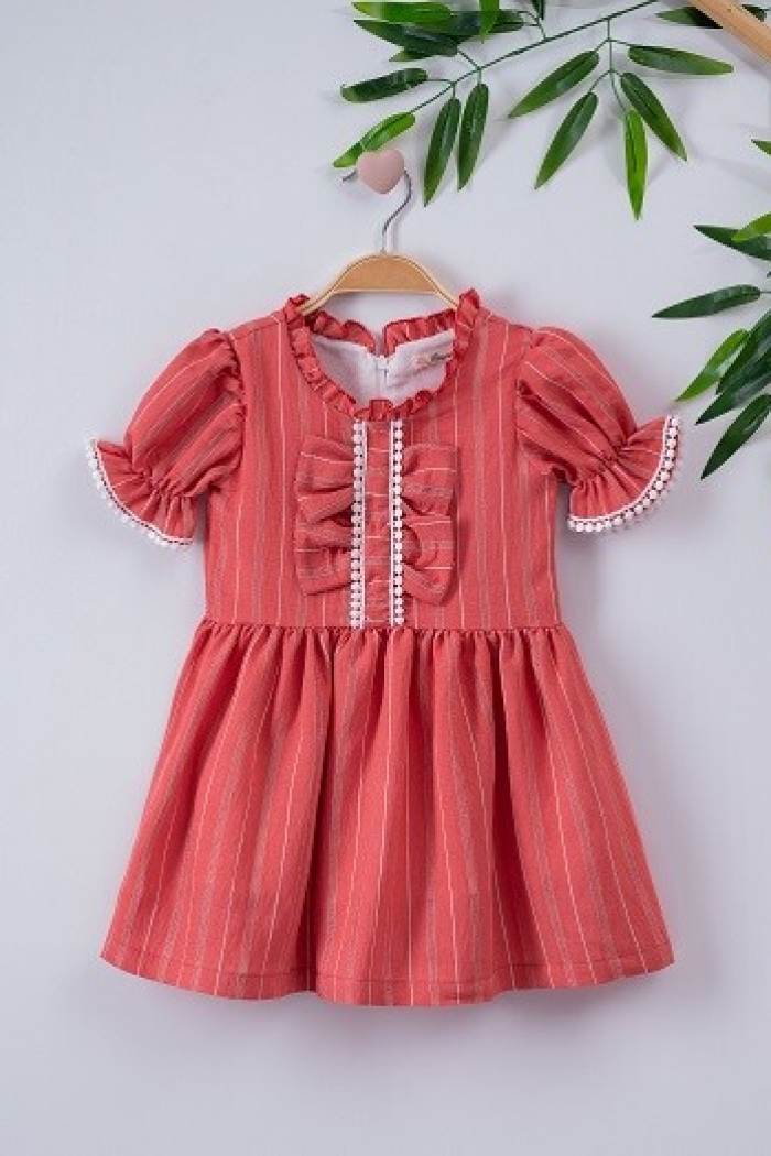 Girl Dress with Bow 3-6Y - Producer: Büşra Bebe - Wholesale Kids & Baby Clothes From Turkey - TheBS Kids