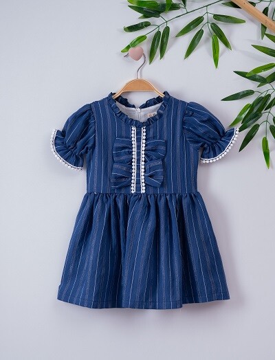 Girl Dress with Bow 3-6Y - Producer: Büşra Bebe - Wholesale Kids & Baby Clothes From Turkey - TheBS Kids