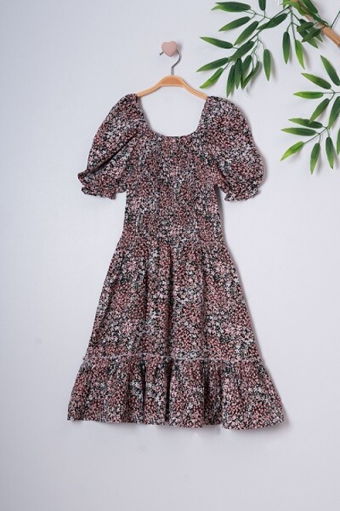Girl Dress with Gimped Yarn Elastic 7-10Y - Producer: Büşra Bebe - Wholesale Kids & Baby Clothes From Turkey - TheBS Kids