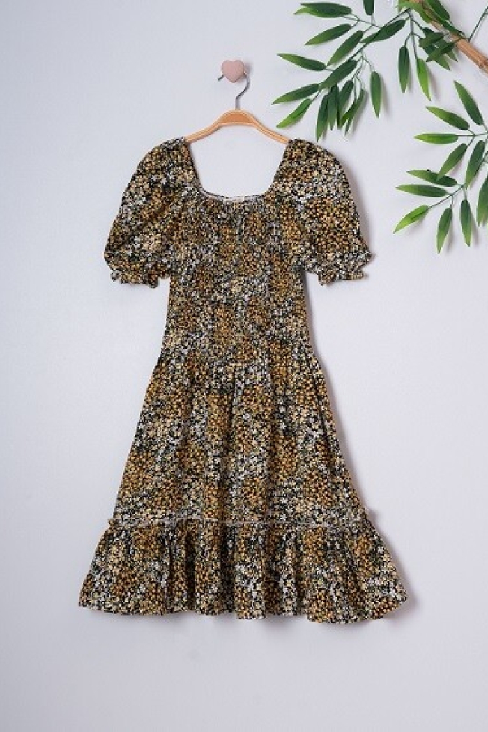 Girl Dress with Gimped Yarn Elastic 7-10Y - Producer: Büşra Bebe - Wholesale Kids & Baby Clothes From Turkey - TheBS Kids