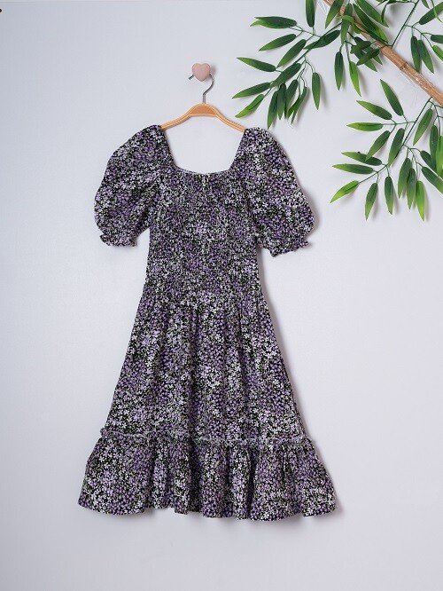 Girl Dress with Gimped Yarn Elastic 7-10Y - Producer: Büşra Bebe - Wholesale Kids & Baby Clothes From Turkey - TheBS Kids