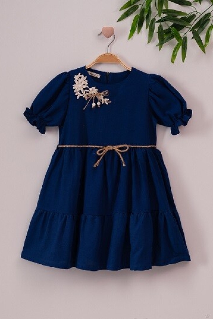 Girl Dress with Jut Belt 7-10Y - Producer: Büşra Bebe - Wholesale Kids & Baby Clothes From Turkey - TheBS Kids