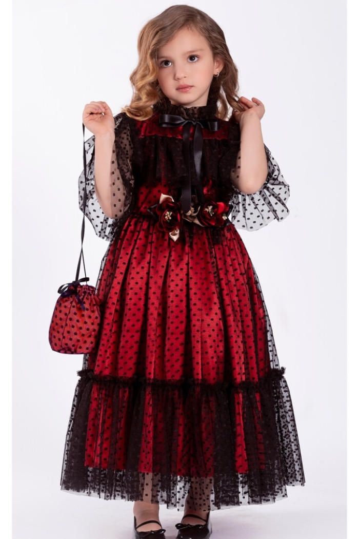 Girl Dress with Polka Dotted 6-12Y - Producer: Tivido - Wholesale Kids & Baby Clothes From Turkey - TheBS Kids