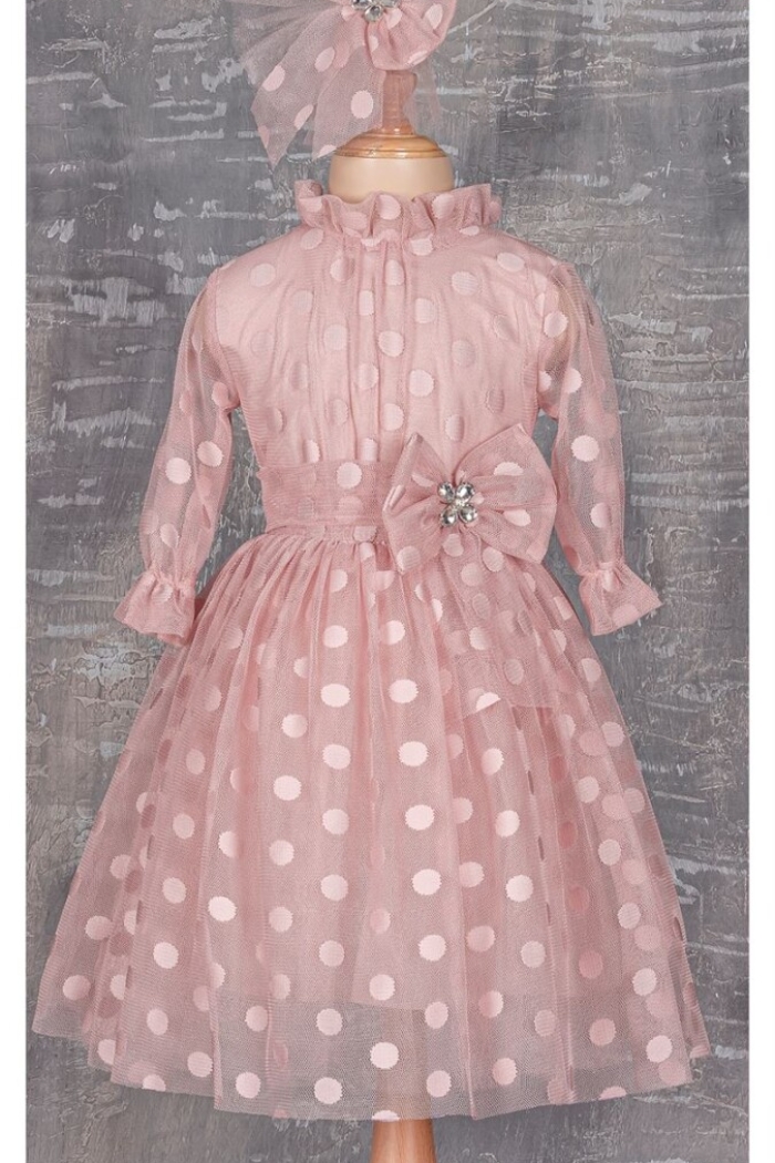 Girl Dress with Polka Dotted 6-12Y - Producer: Tivido - Wholesale Kids & Baby Clothes From Turkey - TheBS Kids