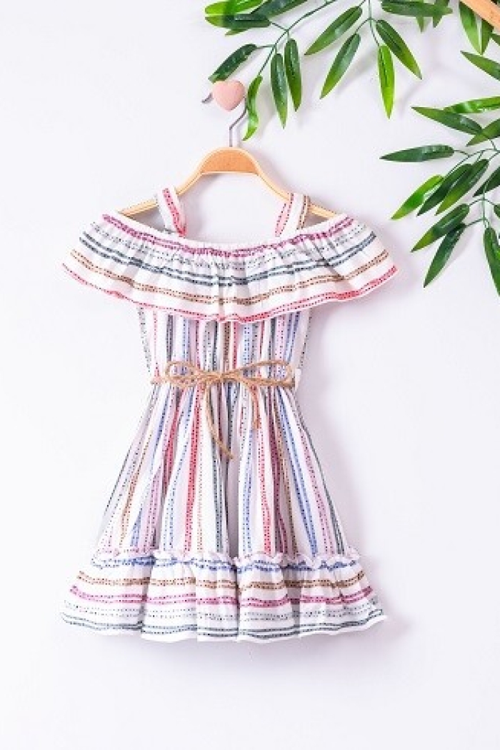 Girl Dress With Striped 3-6Y - Producer: Büşra Bebe - Wholesale Kids & Baby Clothes From Turkey - TheBS Kids