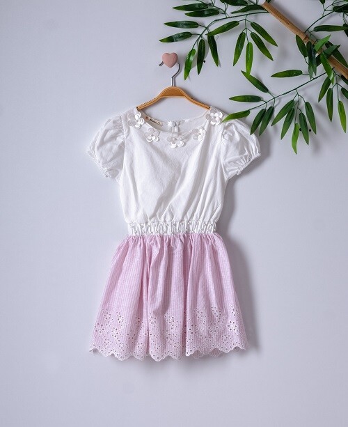 Girl Dress with Striped and Brode 3-6Y - Producer: Büşra Bebe - Wholesale Kids & Baby Clothes From Turkey - TheBS Kids