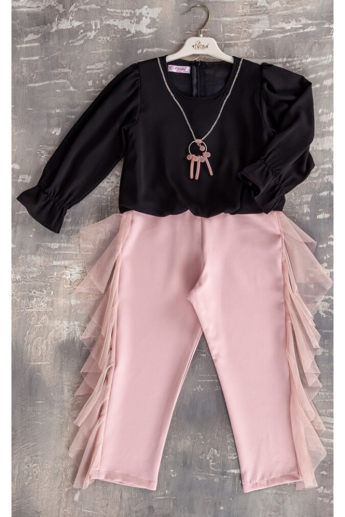 Girl Jumpsuit with Necklace 6-12Y - Producer: Tivido - Wholesale Kids & Baby Clothes From Turkey - TheBS Kids