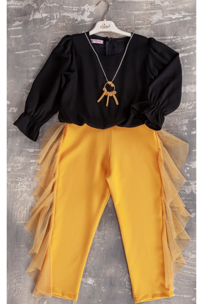 Girl Jumpsuit with Necklace 6-12Y - Producer: Tivido - Wholesale Kids & Baby Clothes From Turkey - TheBS Kids