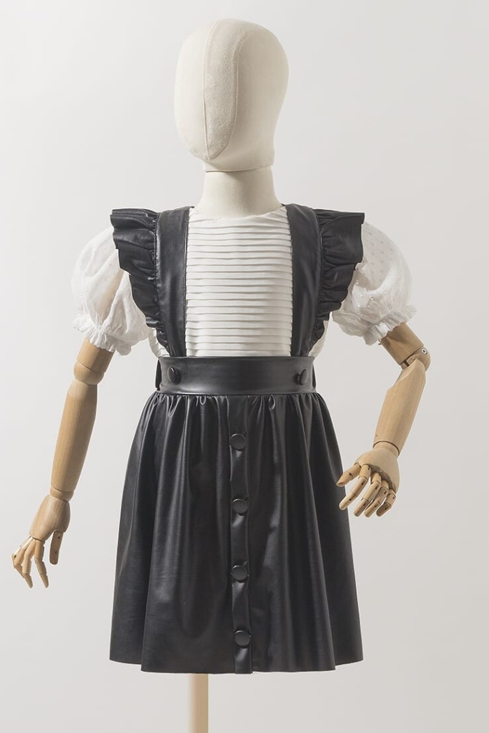 Girl Overalls with Faux Leather 2-5Y - Producer: Wecan - Wholesale Kids & Baby Clothes From Turkey - TheBS Kids
