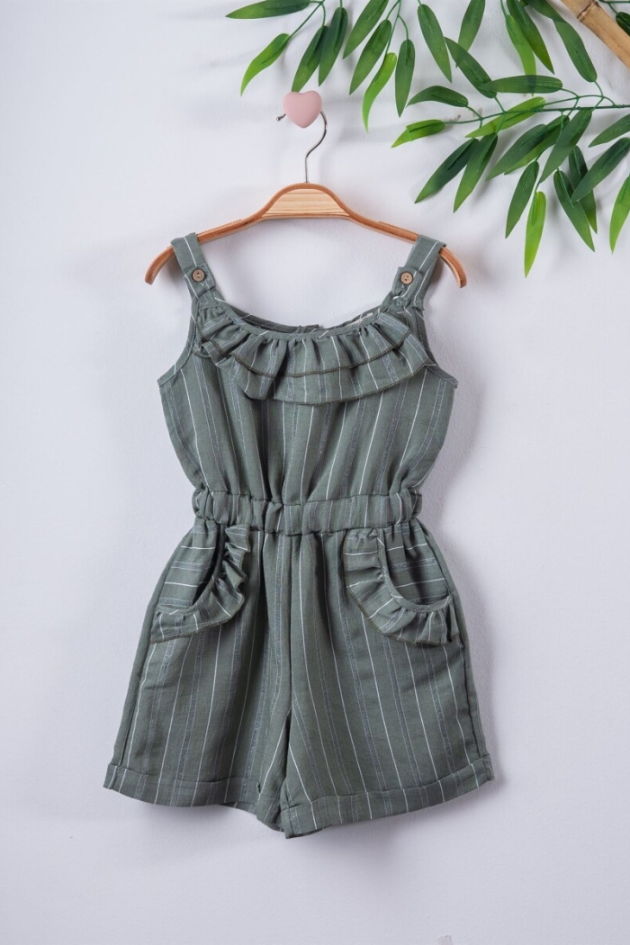 Girl Overalls with Ruffled Silvery Airobin 3-6Y - Producer: Büşra Bebe - Wholesale Kids & Baby Clothes From Turkey - TheBS Kids