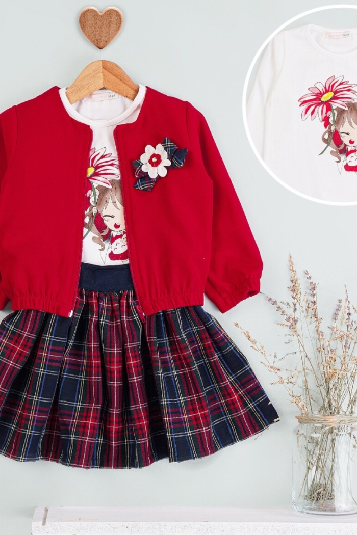Girl Plaid Skirt Jacket Set 1-4Y - Producer: BabyRose - Wholesale Kids & Baby Clothes From Turkey - TheBS Kids