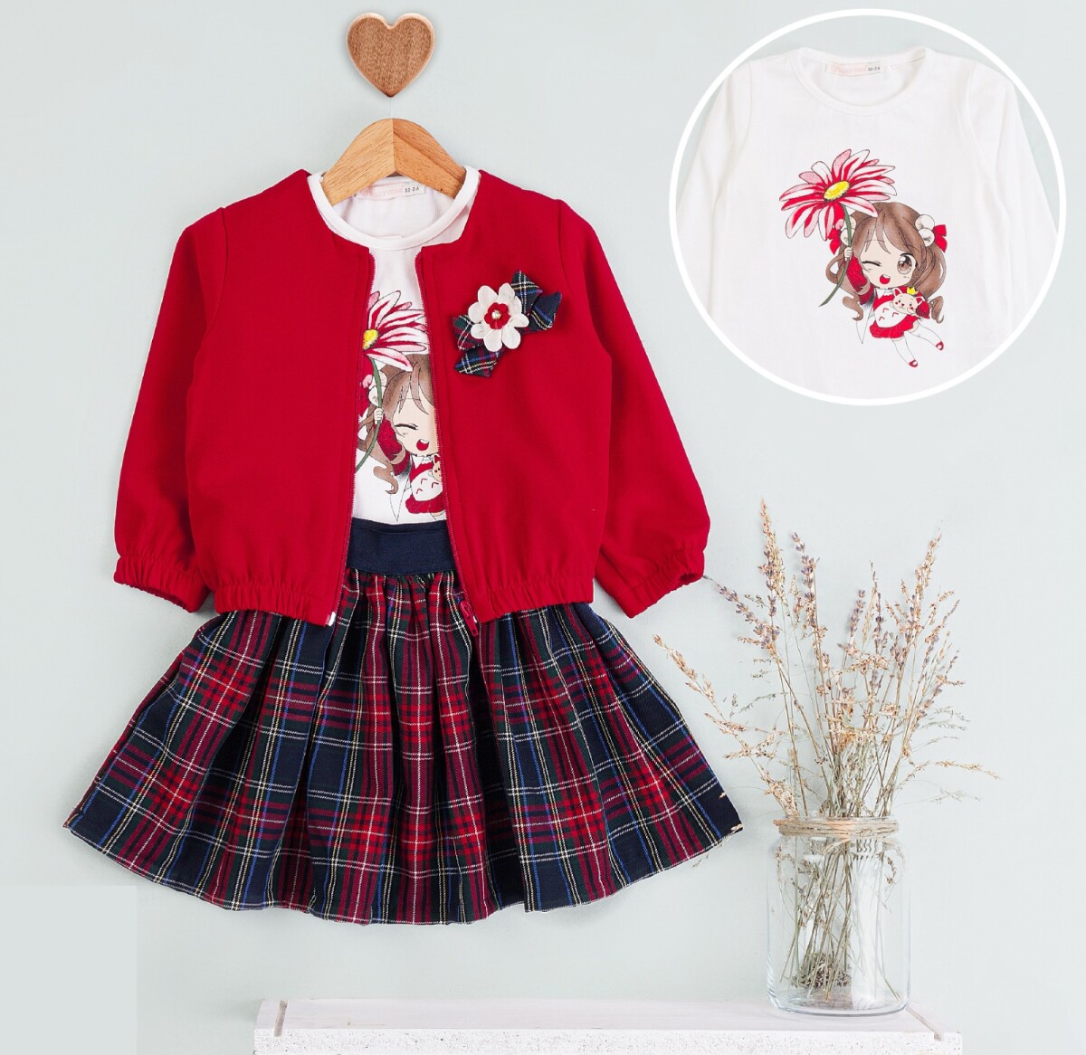 Girl Plaid Skirt Jacket Set 1-4Y - Producer: BabyRose - Wholesale Kids & Baby Clothes From Turkey - TheBS Kids