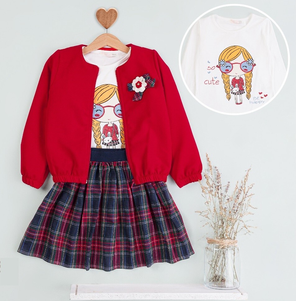 Girl Plaid Skirt Jacket Set 5-8Y - Producer: BabyRose - Wholesale Kids & Baby Clothes From Turkey - TheBS Kids